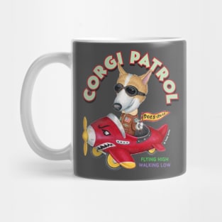 Cute flying Welsh Corgi Dog in a classic Plane on Corgi in A Plane Mug